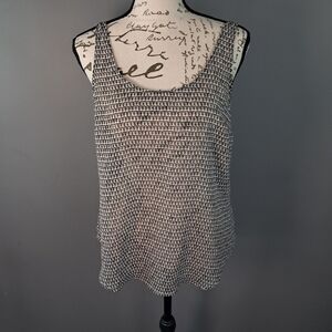 Old Navy Tank Top Womens Small Black Aztec Print Boho Lightweight Semi-Sheer